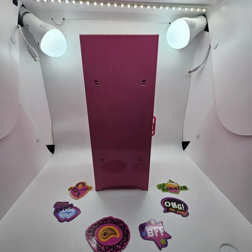 Schylling Girl Talk Locker Playset Pink Metal Magnet Stickers NIB